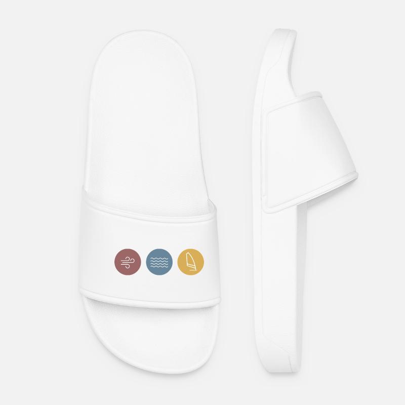 Colorful Icons Windsurfing - Women’s Pool Sliders - white