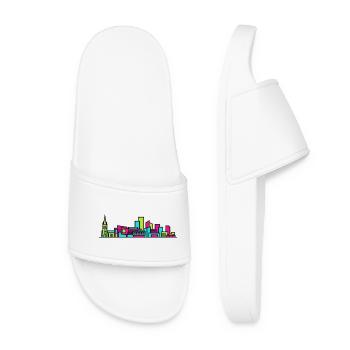 Derby City Skyline Cathedral Modern Line Art - Women’s Pool Sliders - white - Front
