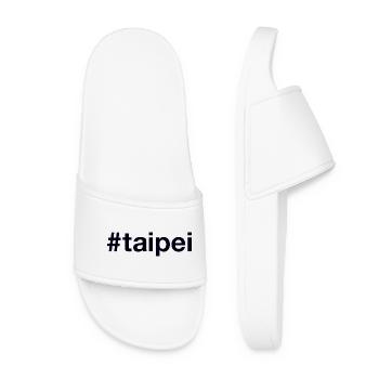 Taipei Taiwan Hashtag - Women’s Pool Sliders - white - Front