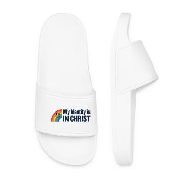 Identity in Christ Rainbow - Women’s Pool Sliders - white - Front