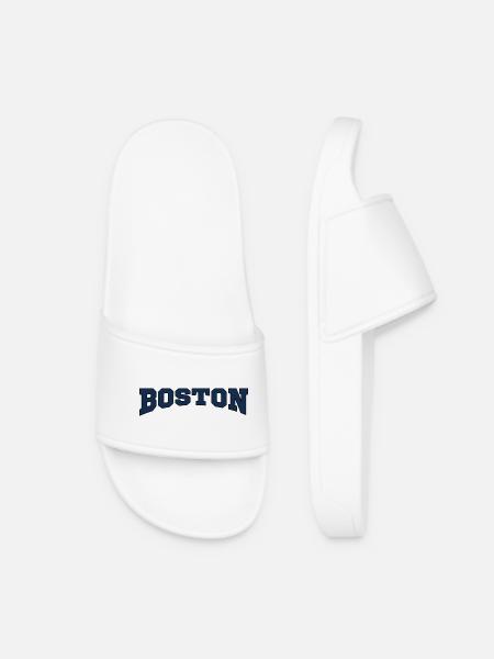 Boston Blockschrift Logo - Frauen Badelatschen - Weiß