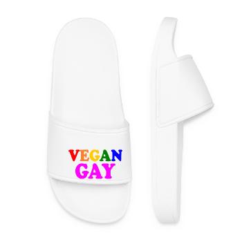 Vegan gay - Claquettes Femme - blanc - Devant