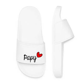 PAPY. FÊTE DES PÈRES. BONNE FÊTE PAPY - Claquettes Femme - blanc - Devant