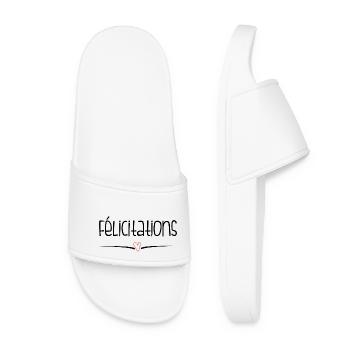 WELL DONE. CONGRATULATIONS. BIRTH. ANNIVERSARY. FERRY - Women’s Pool Sliders - white - Front