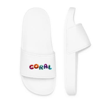Full coral colorful - Women’s Pool Sliders - white - Front