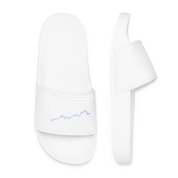 5 Year Apple Stock Chart Minimalist - Women’s Pool Sliders - white - Front