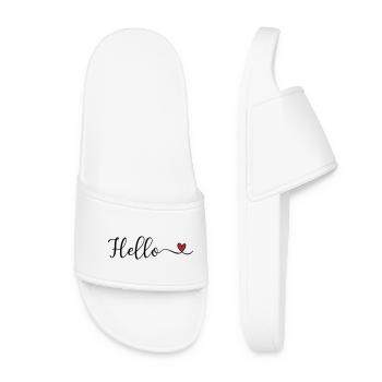 Bonjour Typographie du cœur - Claquettes Femme - blanc - Devant