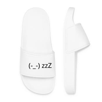 Émotique (-_-) zzZ de sommeil Kaomoji fatigué - Claquettes Femme - blanc - Devant