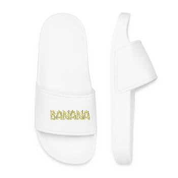 Cartoony banana typography - Women’s Pool Sliders - white - Front
