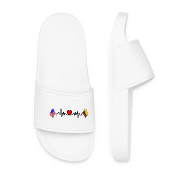 Cardio Heart Flag États-Unis, Colombie - Claquettes Femme - blanc - Devant