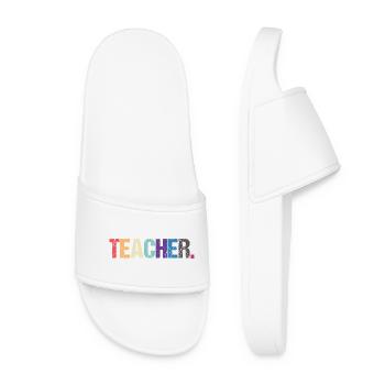 Conception colorée de TEACHER - Claquettes Femme - blanc - Devant
