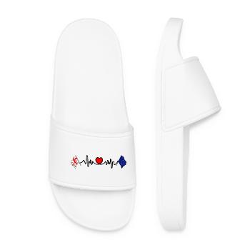 Cardio cardio Drapeau Géorgie drapeau Europe - Claquettes Femme - blanc - Devant