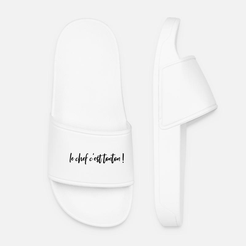 Personalized 🍴 apron The chef is UNCLE! - Women’s Pool Sliders - white