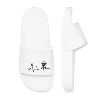 Heartbeat BBQ Grill Grilling - Women’s Pool Sliders - white - Front