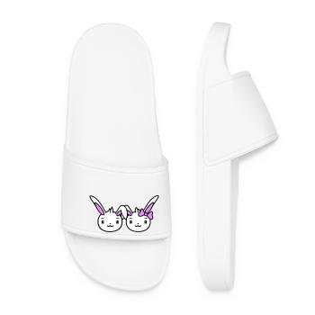 2 Bunnies Two Girlfriend Love Couple In Love Cute - Women’s Pool Sliders - white - Front