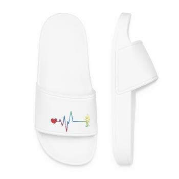 Bouche d’incendie Pulse Heartbeat Brigade de pompiers - Claquettes Femme - blanc - Devant