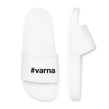 VARNA Hashtag Bulgaria Bulgarien - Frauen Badelatschen - Weiß - Vorne