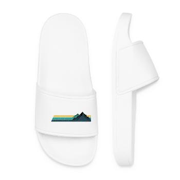 Rétro montagne coucher de soleil rayures - Claquettes Femme - blanc - Devant