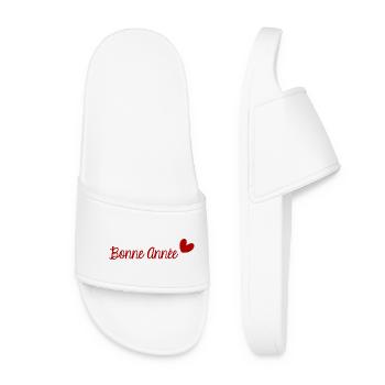 BONNE ANNEE. SAINT SYLVESTRE. NOUVELLE ANNÉE - Claquettes Femme - blanc - Devant