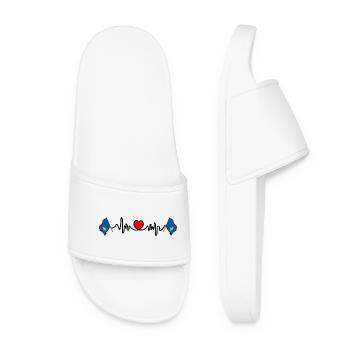 Design – Provence Flag with Heartbeat - Women’s Pool Sliders - white - Front