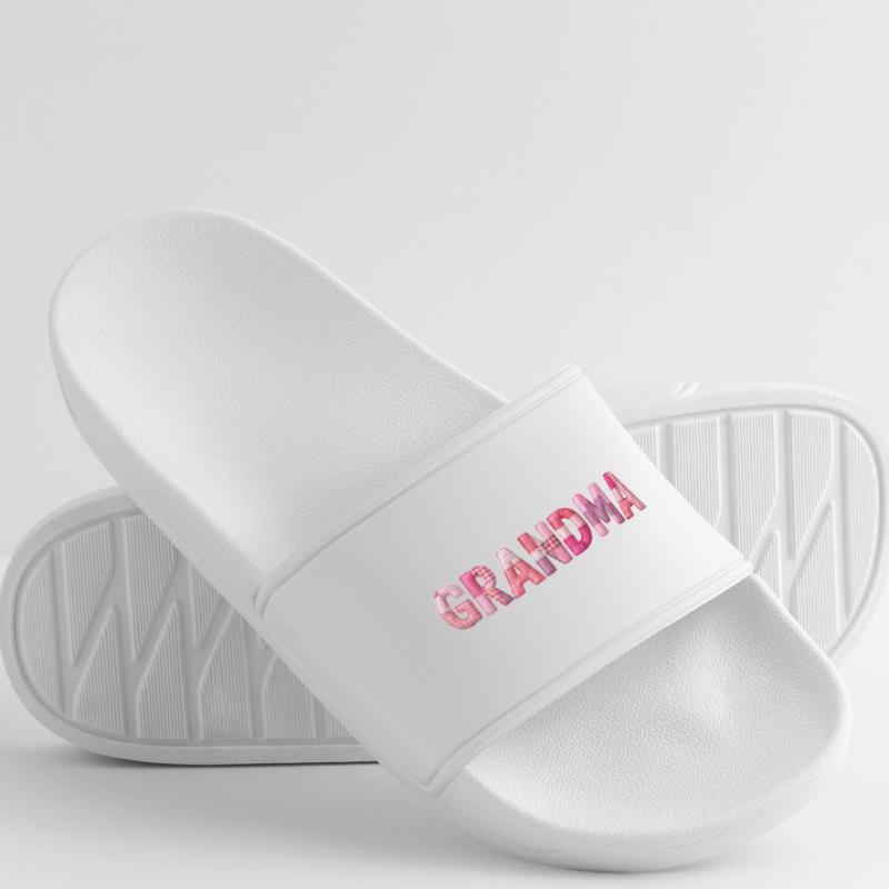Großmutter Pink Plaid Buchstaben Patchwork Frauen Badelatschen
