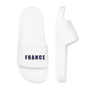 French retro typography – France design - Women’s Pool Sliders - white - Front