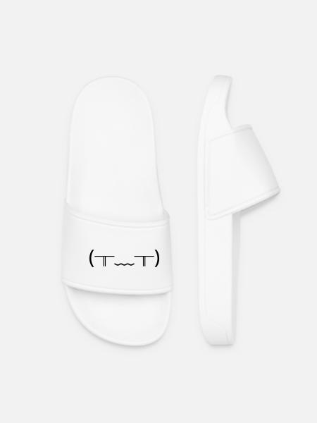 Pleurer Émotions (╥_╥) Des larmes violentes - Claquettes Femme - blanc