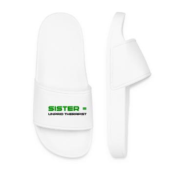 Green Bold Sister Typography - Women’s Pool Sliders - white - Front