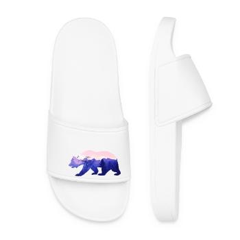 Ours grizzly forêt nature - Claquettes Femme - blanc - Devant