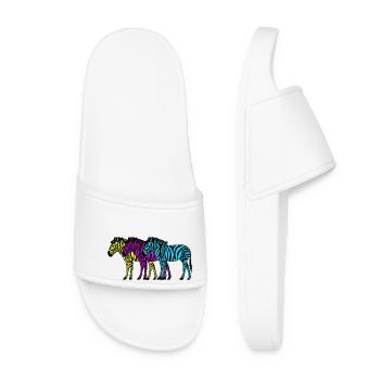 Zebras - Frauen Badelatschen - Weiß - Vorne
