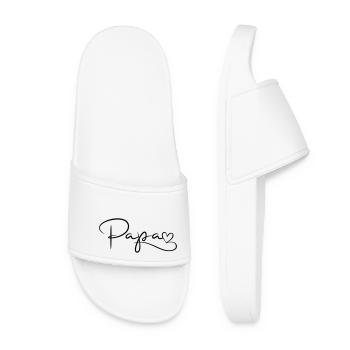 Dad Font with Heart - Women’s Pool Sliders - white - Front