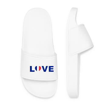 Love France Heart Design - Women’s Pool Sliders - white - Front