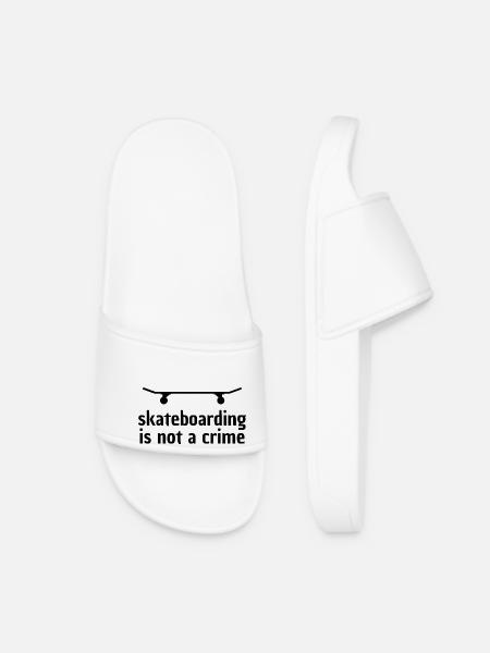 Skateboarding is not a Crime - Women’s Pool Sliders - white