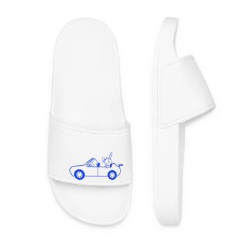 Bunny Bird Chick 2 Car Driving Team Two Friends - Women’s Pool Sliders - white - Front