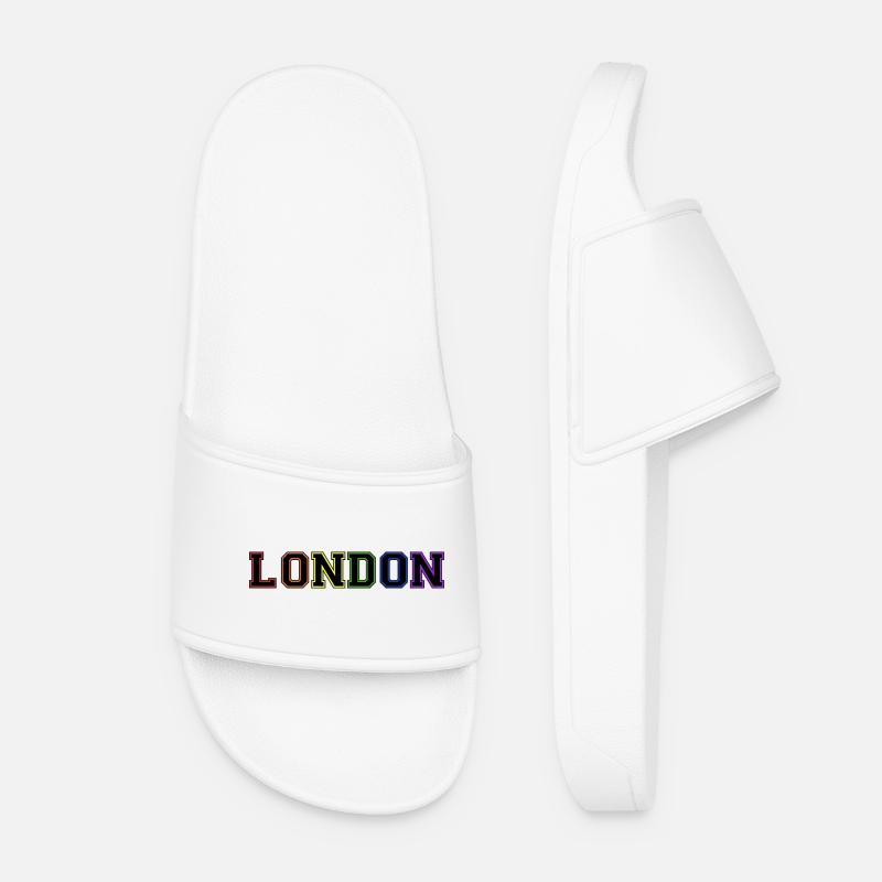 London Varsity Rainbow - Women’s Pool Sliders - white