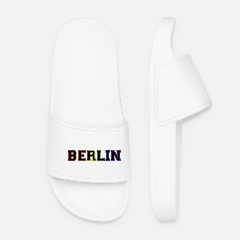 Berlin Varsity Rainbow - Women’s Pool Sliders - white