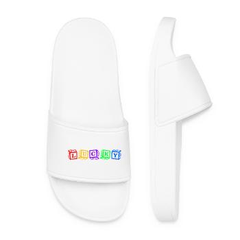 Lucky – Conception colorée de lettres en cube 3D - Claquettes Femme - blanc - Devant