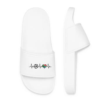 South Africa Football Heartbeat South Africa Flag - Women’s Pool Sliders - white - Front