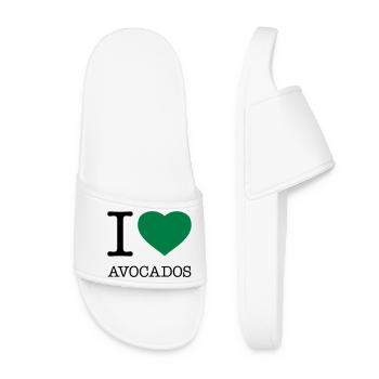 I LOVE AVOCADOS Avokados Avokado - Frauen Badelatschen - Weiß - Vorne