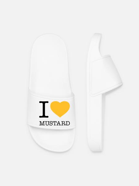 I LOVE MUSTARD Senf Wurst - Frauen Badelatschen - Weiß