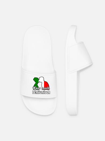 Küss mich Italienisch Geschenk - Frauen Badelatschen - Weiß