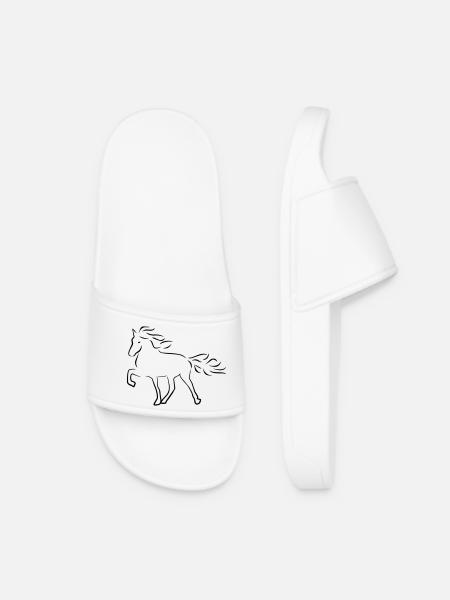 Icelandic horse - Women’s Pool Sliders - white