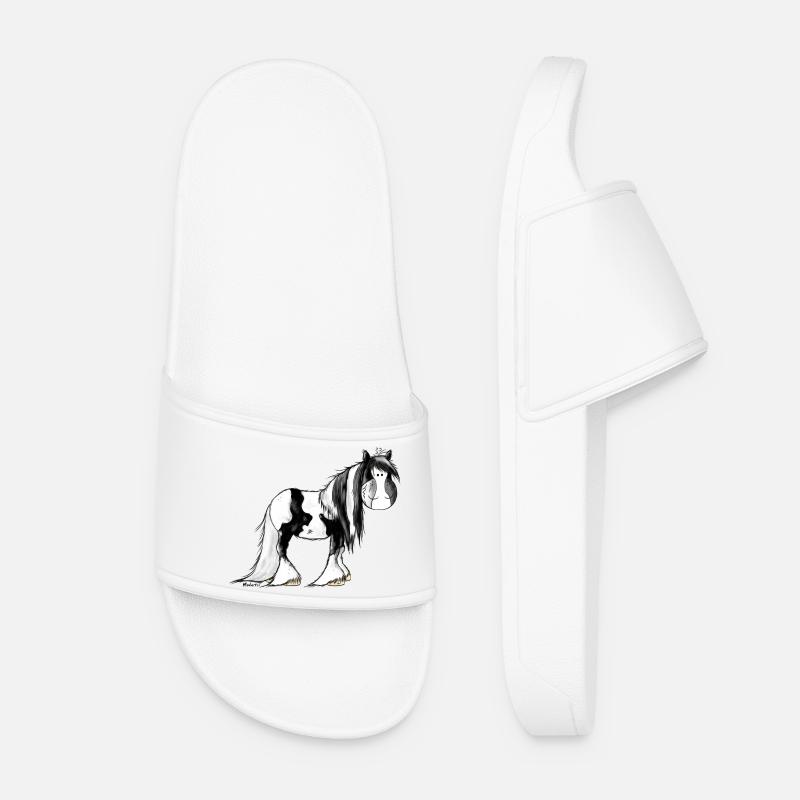 Gypsy Cob - Irish Cob - Pinto – Horse - Women’s Pool Sliders - white