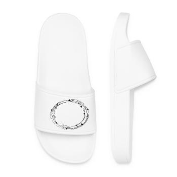 Decorative oval with hearts - frame background - Women’s Pool Sliders - white - Front