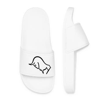 charging bull - Women’s Pool Sliders - white - Front