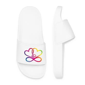 Deux cœurs Arc-en-ciel Infinity Love CSD LGBT - Claquettes Femme - blanc - Devant