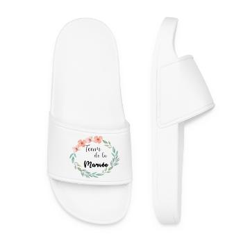 team de la mariee floral fleurs feuilles - Claquettes Femme - blanc - Devant
