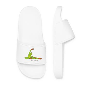 Passion pour le yoga des grenouilles - Claquettes Femme - blanc - Devant