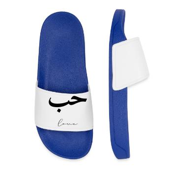 Hub Minimaliste arabe Amour amour - Claquettes Femme - bleu roi - Devant