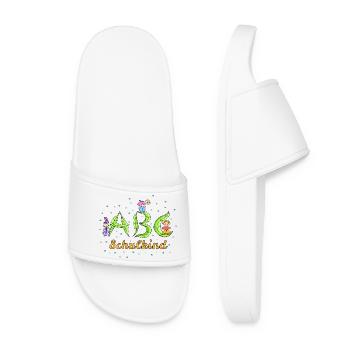 ABC Buchstaben Schulkind - Frauen Badelatschen - Weiß - Vorne